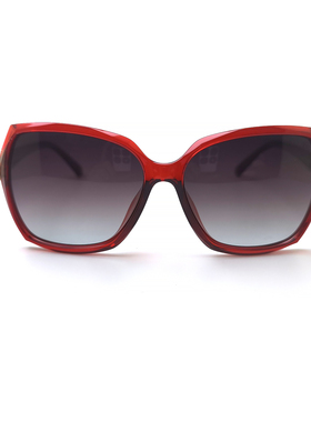 海伦凯勒红色复古大框遮阳墨镜