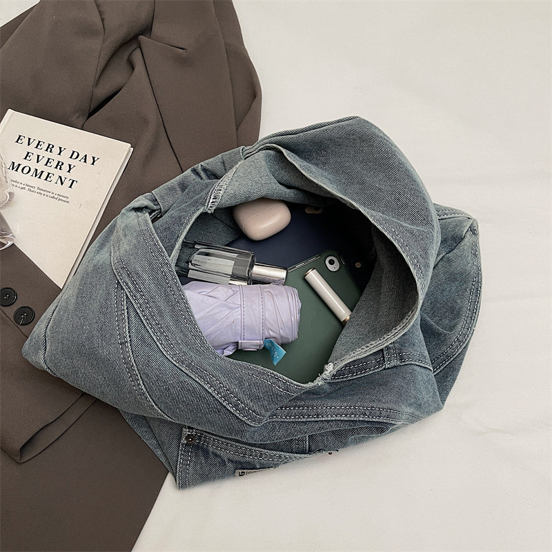 牛仔布单肩女包日韩小众新款大容量通勤手提包上课放书时尚女士包,淘宝优惠券,粉丝福利购,淘宝优惠卷