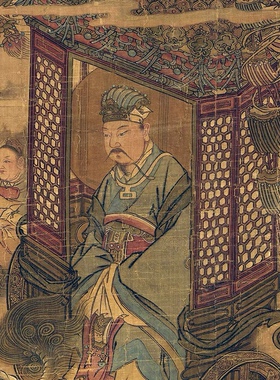 南宋马麟三官出巡图真迹微喷