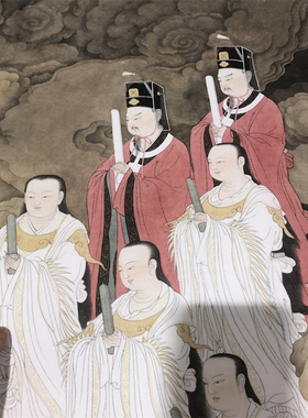 宋代北斗七星立轴神仙工笔人物画
