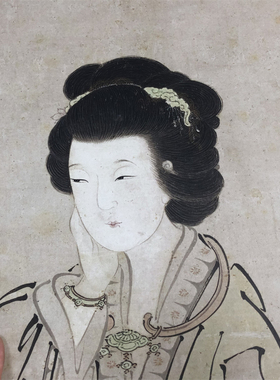 明 唐寅唐伯虎 美人春思图 古代人物工笔画国画高清微喷临摹学习