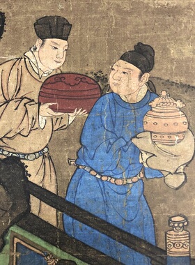 宋人博古图 传统工笔画高士人物国画高清微喷中式装饰画临摹范本
