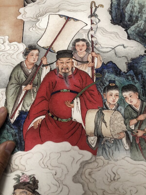 夏荆山五路财神佛像唐卡菩萨名画国画竖幅挂画艺术微喷复制装饰画