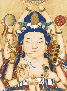 清丁观鹏宝相观音像高清挂画