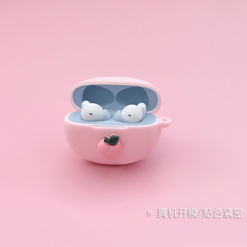 可爱桃子适用OPPO Enco Air2i蓝牙耳机保护套encox2耳机壳free2i充电盒壳防摔air2 pro硅胶套EncoFree3耳机壳 - 图2