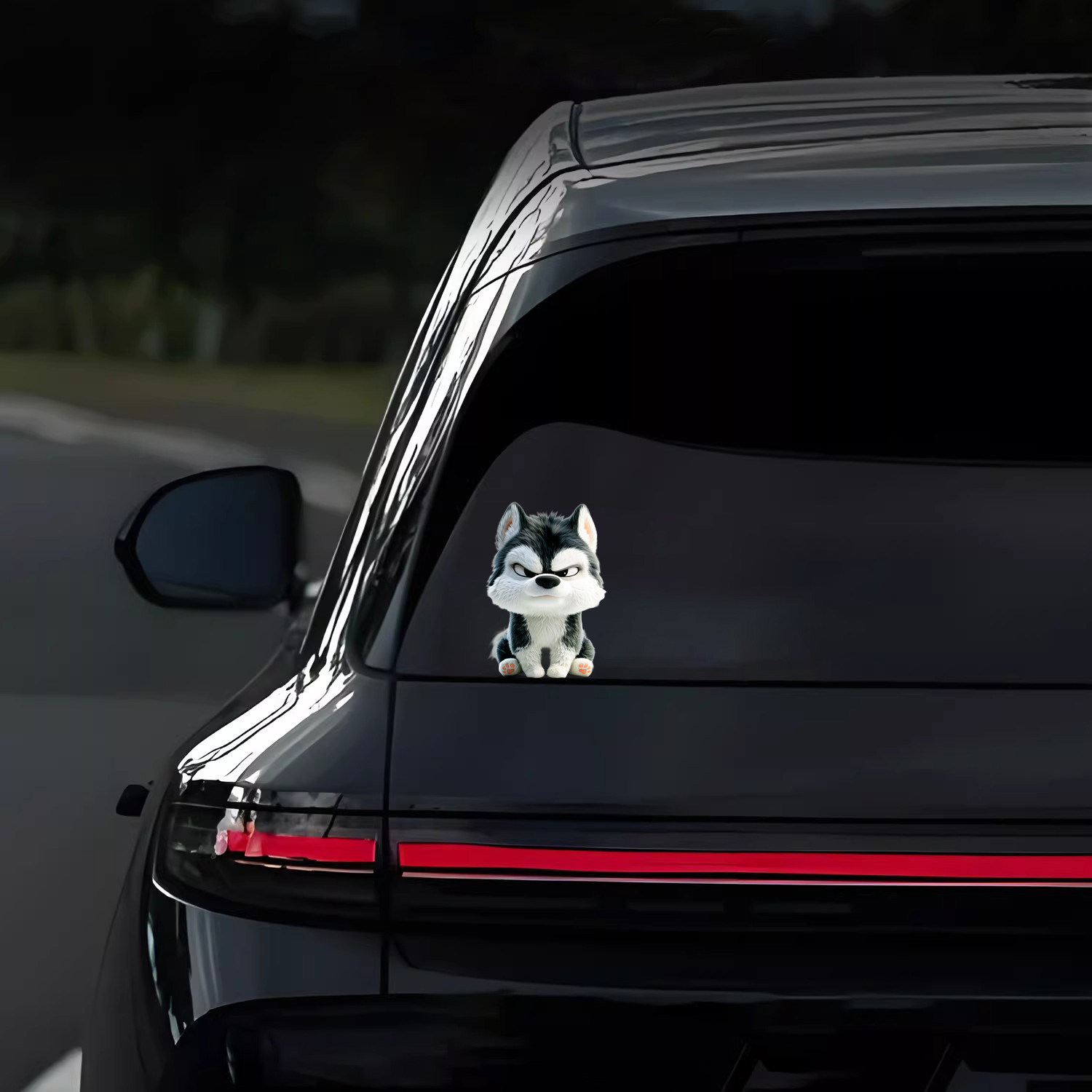 卡通哈士奇汽车装饰贴纸三角窗全车贴可爱搞怪创意车身贴,淘宝优惠券,粉丝福利购,淘宝优惠卷