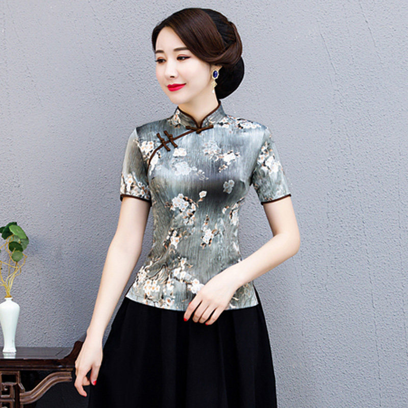 2020夏新款中国风中年旗袍改良汉服 coopular上衣