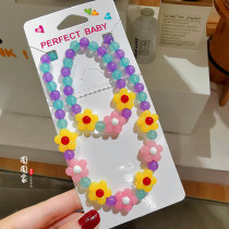 Outlet Han Ensemble Sweet jelly Acrylic Flowers Children Elastic Necklace Bracelet Baby Jewellery Girl Birthday Gift