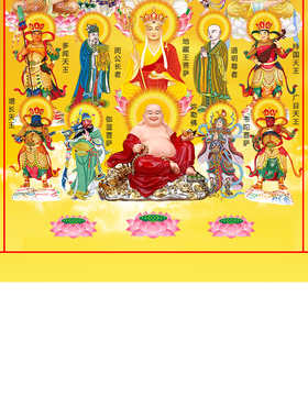 全佛挂画三宝佛挂画佛像装饰画