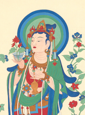 观音菩萨画像国画卷轴装饰挂画