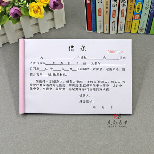 个人借钱借条定制二联A4正规民间借贷合同协议私人借款条借款欠条 - 图1