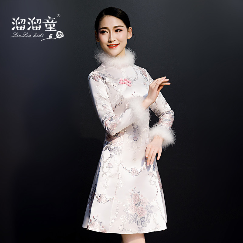 母女装中国风拜年服儿童唐装加厚装 溜溜童亲子装/亲子时装
