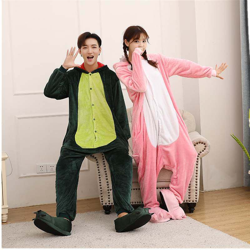 连体冬加厚情侣卡通动漫恐龙猫睡衣 雪朵琪睡衣/家居服套装