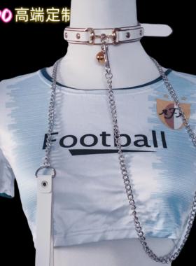 SADO高端定制金色小铃铛项圈女m定制刻字禁欲系颈带情侣牵引绳