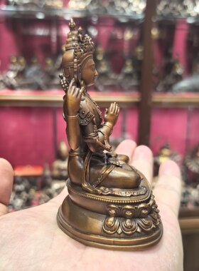 四臂观音/奇木格/结热兹恰协哇/10cm紫铜佛像摆件寺庙供奉工艺品