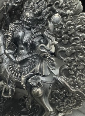 吉祥天母/班丹拉姆/拉姆/随身佛/5.5cm纯银造像慧域艺术佛堂摆件