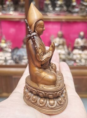 宗喀巴/甘丹赤巴/萨巴/萨巴扎巴/洛桑扎巴/10cm红铜佛像藏传摆件