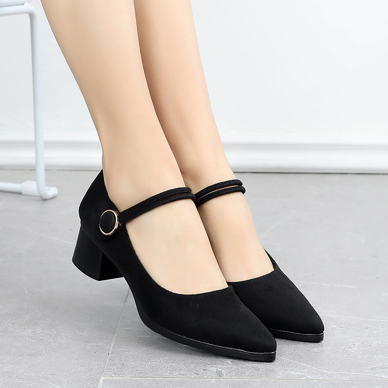 老北京布鞋防滑软底工作鞋女黑色尖头上班中跟女鞋舒适酒店职业鞋,淘宝优惠券,粉丝福利购,淘宝优惠卷