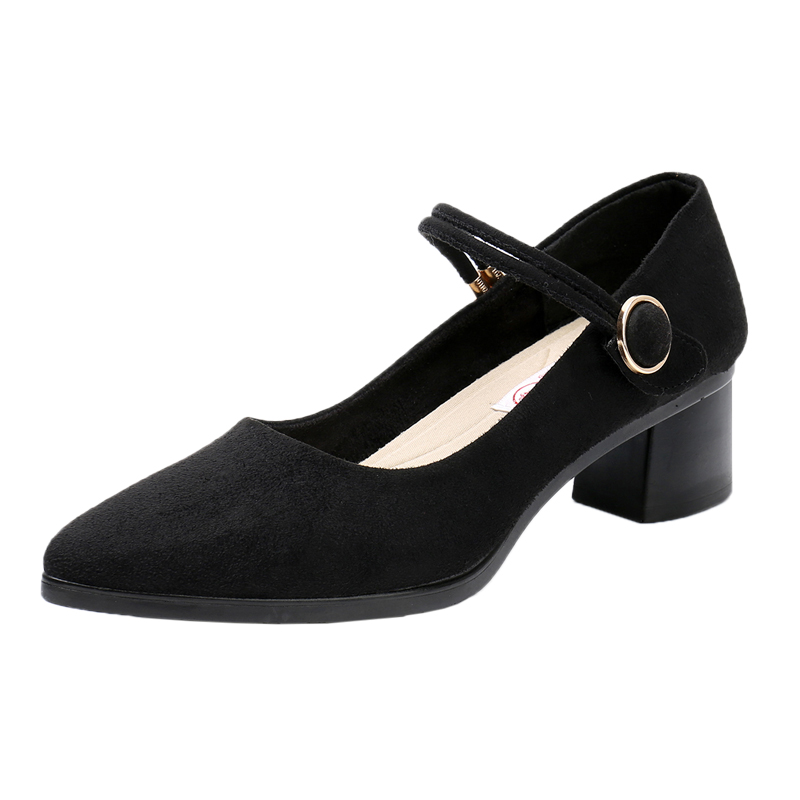 老北京布鞋防滑软底工作鞋女黑色尖头上班中跟女鞋舒适酒店职业鞋,淘宝优惠券,粉丝福利购,淘宝优惠卷