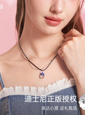 正港迪士尼项链小众轻奢设计感锁骨链时尚个性脖颈链生日礼物女生