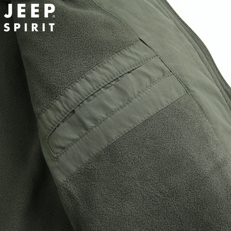 JEEP SPIRIT冬季棉服男加绒加厚外套宽松加大码夹克男棉衣HL3655B