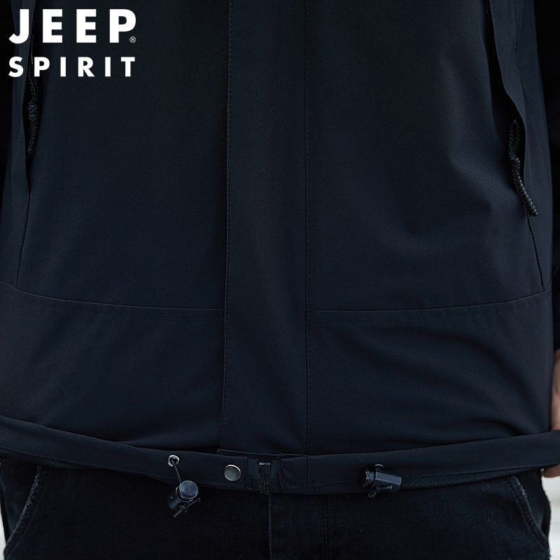 JEEP SPIRIT 秋冬款男士时尚休闲加绒夹克户外冲锋衣外套JC7339B