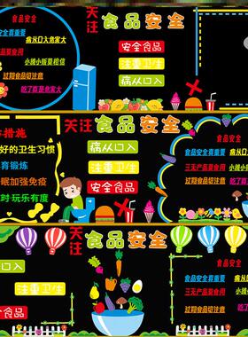 墙面墙贴教室中小学校走廊食品安全墙贴健康墙环创毛毡环创布置