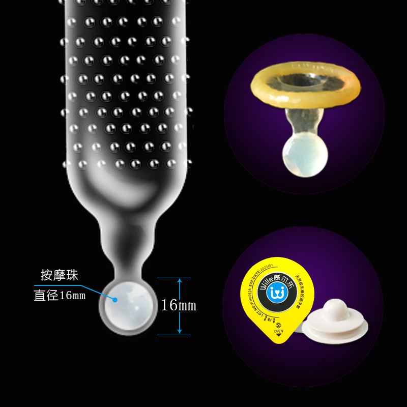 避孕套单入珠大颗粒狼牙套男用神器情趣女士专用调情加长安全套tt-图3