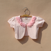 Girl Jacket Spring Summer New Korean Version Princess Short Sleeve Shawl 50% Sleeves Slim Fit Dress Short Dress Jacket