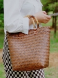 Соломенная ретро сумка, универсальная бамбуковая корзина