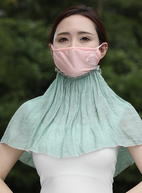 夏季女防晒面罩护颈面纱