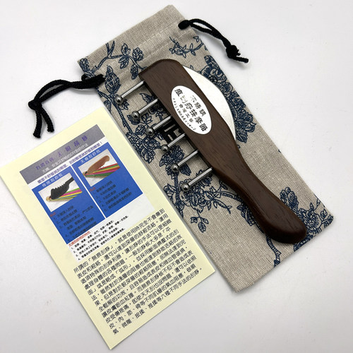 宽齿头部按摩梳子头疗无痕刮痧板不锈钢精油经络刷淋巴排酸指压器 - 图1