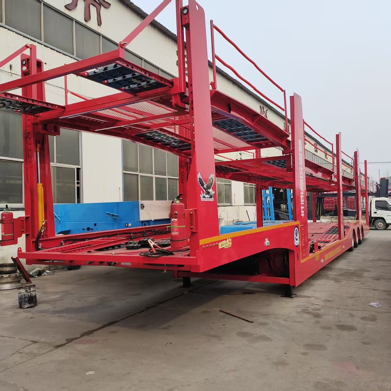 两桥笼车车辆运输轿运挂车 13.75米出口欧洲五国8位轿运车 - 图2