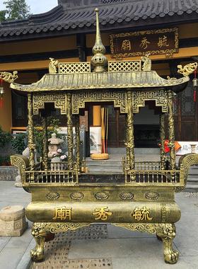 寺庙大型纯铜生铁香炉 祠堂户外大香炉寺院陵园铸铁八龙柱香炉