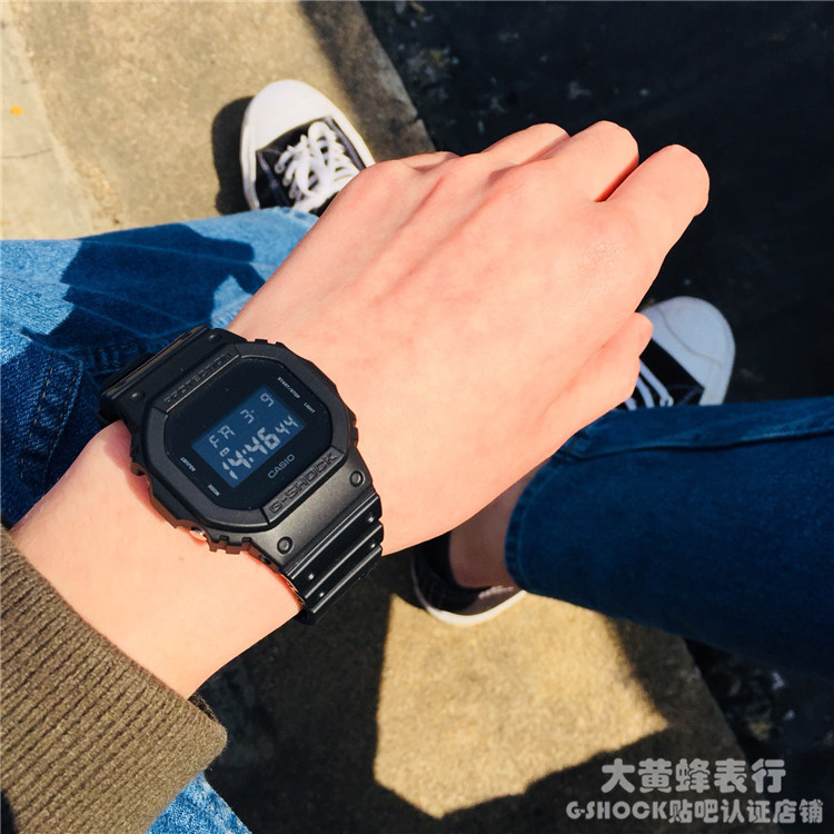 CASIO卡西欧G-SHOCK暗黑方块男女运动手表DW-5600 DW-5600BB-1