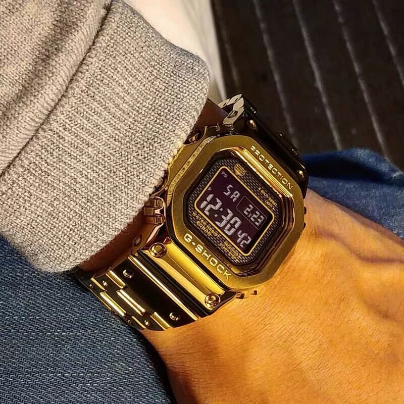 CASIO卡西欧G-SHOCK复古电波金属方块GMW-B5000D-1 B5000GD-1/9A - 图2