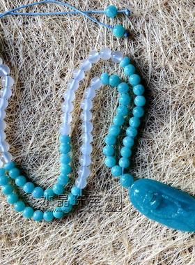 包邮天然天河石吊坠毛衣项链男女