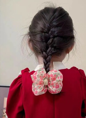 甜美花朵小女孩立体蝴蝶结发圈儿