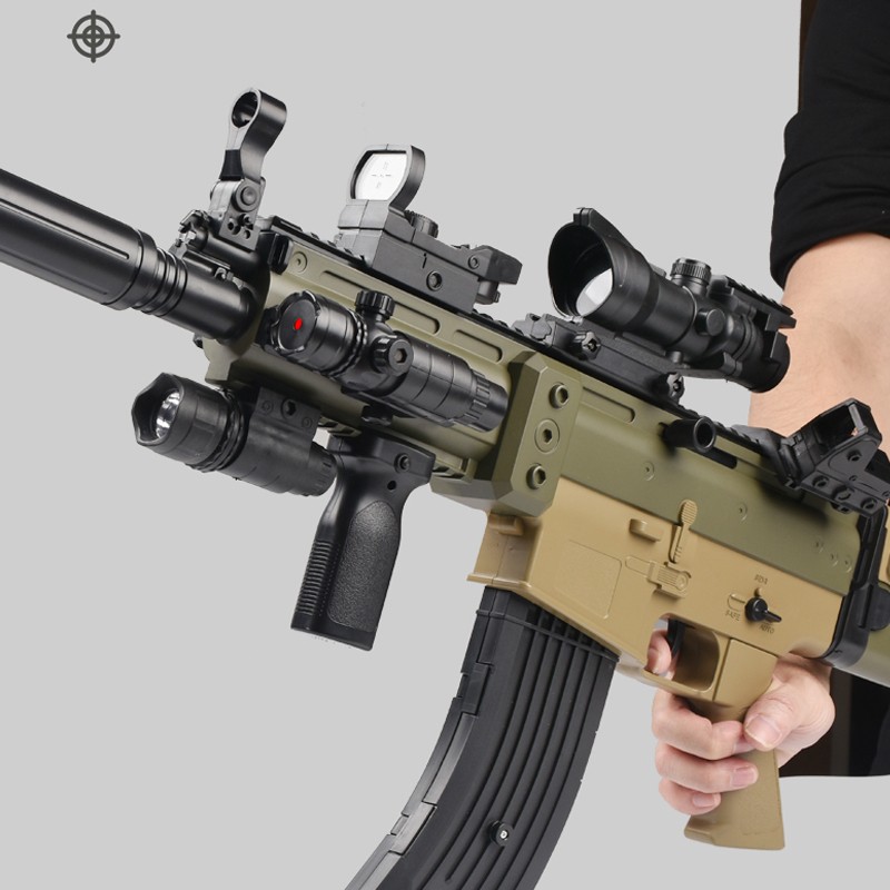SCAR电动软弹突击步枪可折叠手自一体连发专用枪弹男孩吃鸡仿真水 - 图0