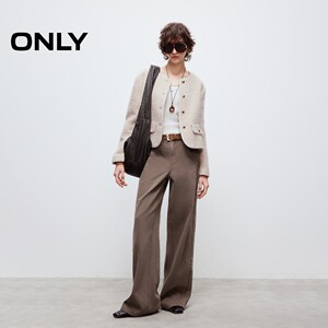 ONLY春季优雅气质正肩修饰腰身口袋装饰小香风毛呢外套女