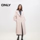 ONLY冬季100%绵羊毛优雅复古双排扣翻领长款毛呢大衣外套女