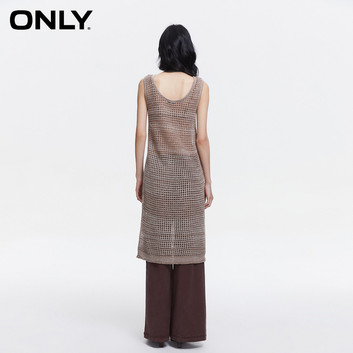绫致ONLY秋冬设计感时尚气质开叉合身H版连衣裙女百搭