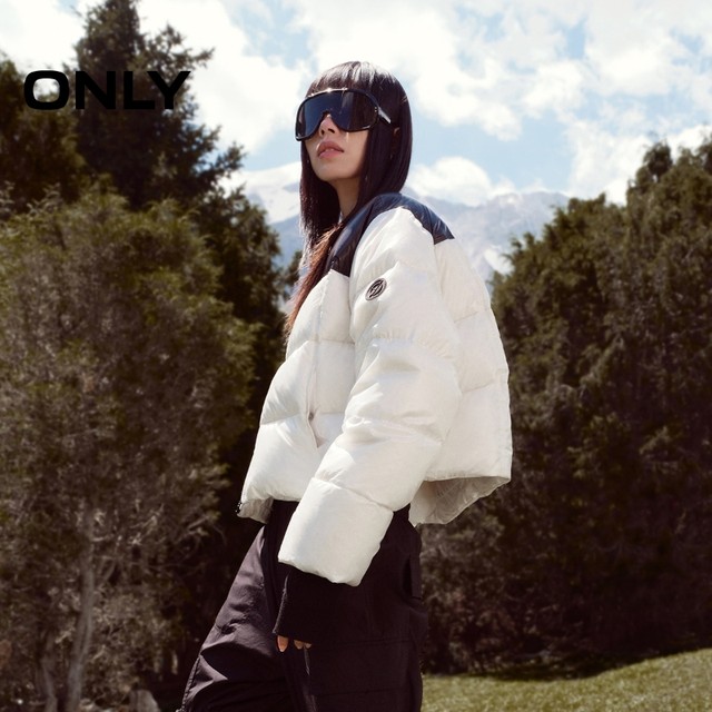 ONLY90 white duck down loose short down jacket