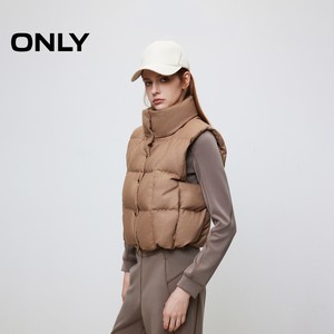 ONLY冬季90白鸭绒潮流百搭短款马甲羽绒服女