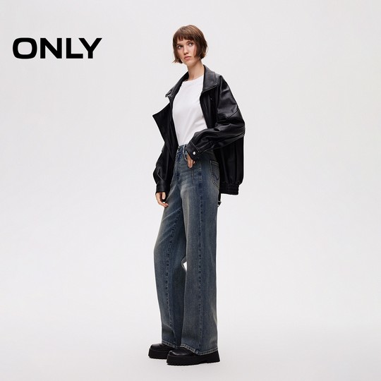 ONLY high-waisted straight-leg jeans