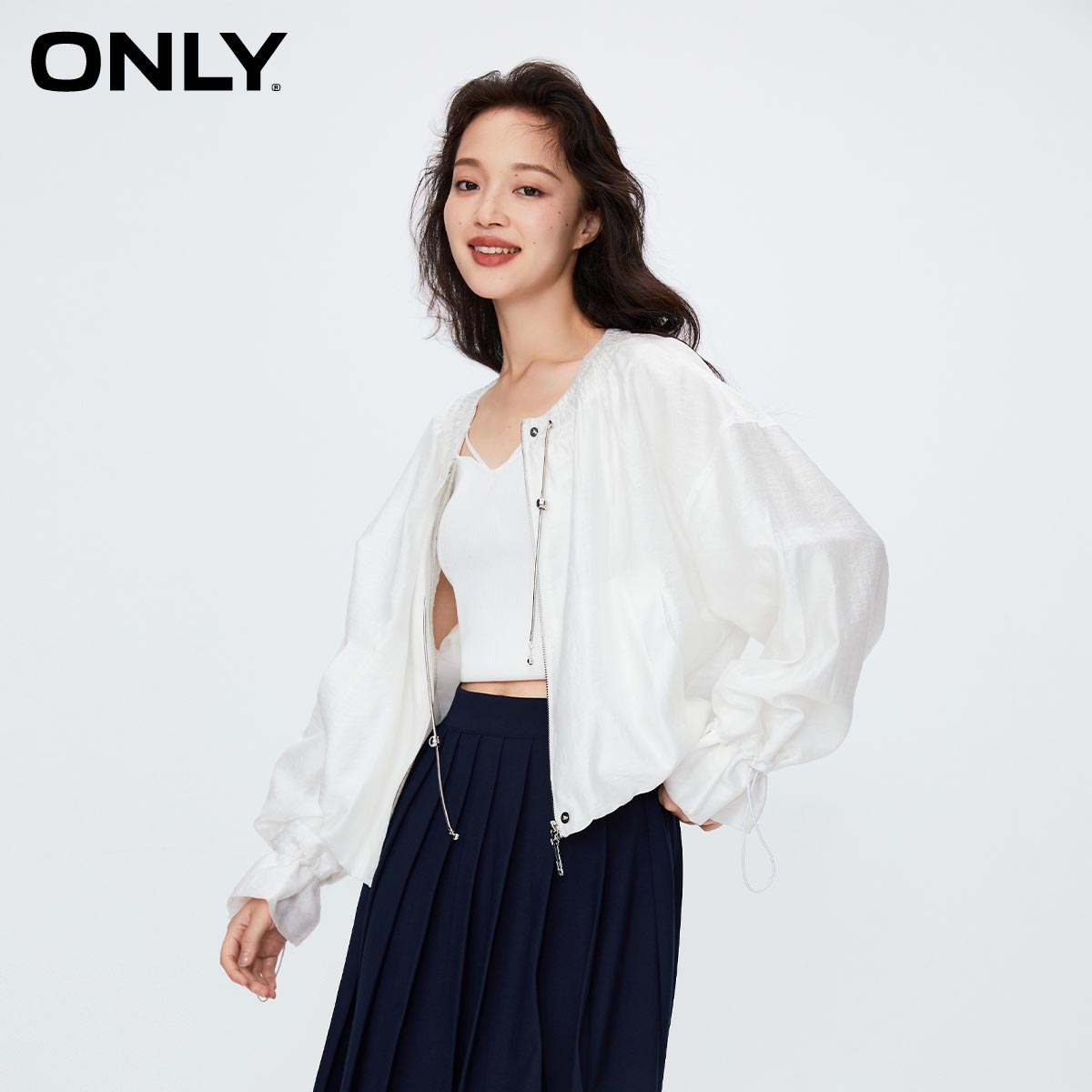 【ONLY】秋季新款圆领蝙蝠袖短款外套