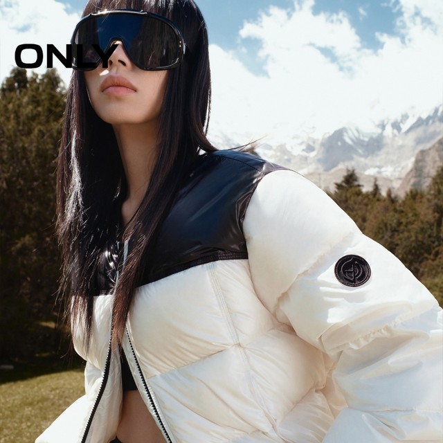 ONLY90 white duck down loose short down jacket