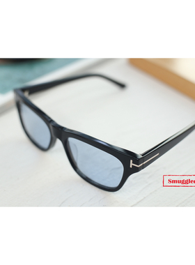 周润发同款TF1362黑框蓝片墨镜