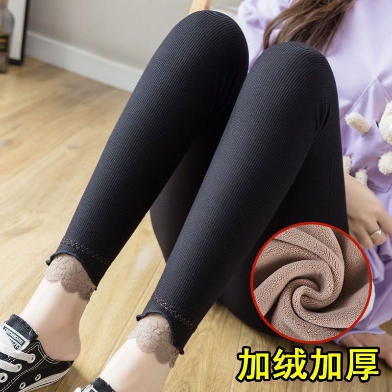 秋冬季新品加大码羊羔绒打底裤高腰外穿螺纹棉百搭保暖显瘦棉裤,淘宝优惠券,粉丝福利购,淘宝优惠卷