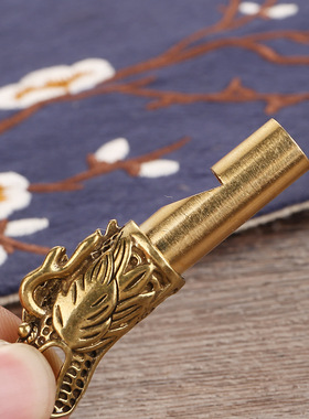 复古竹节龙头口哨古玩手把件钥匙扣挂件创意饰品荒野比赛高音哨子